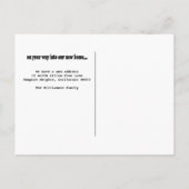 シンプル白黒が新しい自宅住所を移動しました 案内ポストカード (裏面)