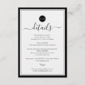 シンプル白黒のエレガント詳細 エンクロージャーカード (正面)