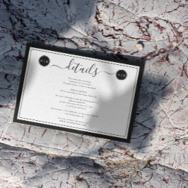 シンプル白黒のエレガント詳細 エンクロージャーカード