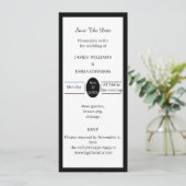 シンプル白黒のカスタマイズ可能な日付の保存 招待状 (スタンド正面)