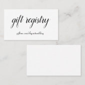 シンプル白黒のギフト結婚登録カード  名刺 (正面/裏面)