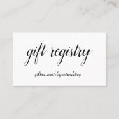 シンプル白黒のギフト結婚登録カード  名刺 (正面)