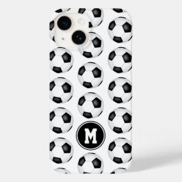 シンプル白黒のサッカーボールモノグラムの Case-Mate iPhone 14ケース