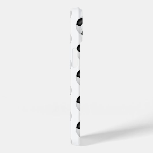 シンプル白黒のサッカーボールモノグラムの Case-Mate iPhoneケース (裏面 / 右)