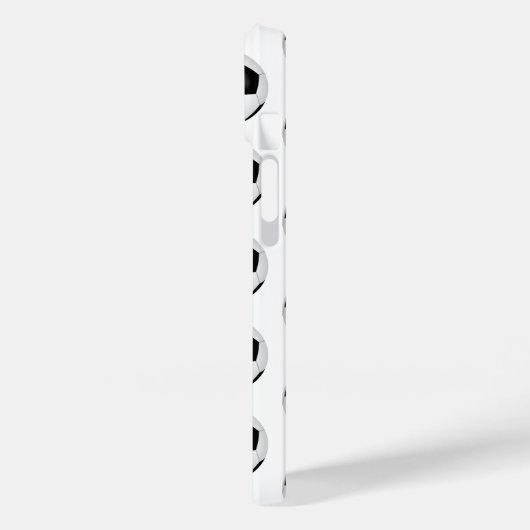 シンプル白黒のサッカーボールモノグラムの Case-Mate iPhoneケース (裏面 / 左)