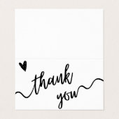 シンプル白黒のスクリプトサンキューカード 名刺 (外部フラット)