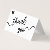 シンプル白黒のスクリプトサンキューカード 名刺 (正面)