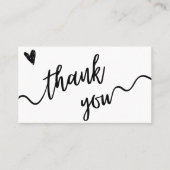 シンプル白黒のスクリプトサンキューカード 名刺 (正面)