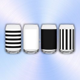 シンプル白黒のストライプ | ガラス缶