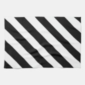 シンプル白黒のストライプ | キッチンタオル (横)