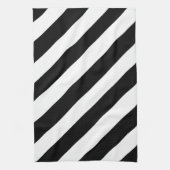 シンプル白黒のストライプ | キッチンタオル (縦)