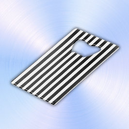 シンプル白黒のストライプ | クレジットカード栓抜き