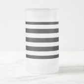 シンプル白黒のストライプ | フロストグラスビールジョッキ (中央)