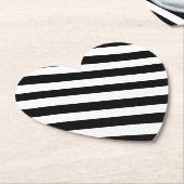 シンプル白黒のストライプ | ペーパーコースター (アングル)