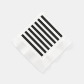 シンプル白黒のストライプ | 縁ありカクテルナプキン (角)