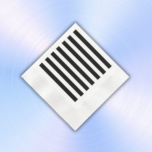 シンプル白黒のストライプ | 縁ありカクテルナプキン