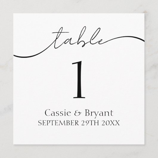 シンプル白黒のテーモダン結婚ブル番号 プログラム (正面)