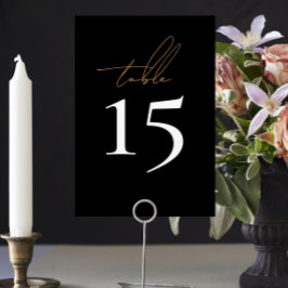 シンプル白黒のテー結婚ブル番号 テーブルナンバー