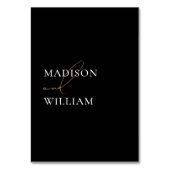 シンプル白黒のテー結婚ブル番号 テーブルナンバー (裏面)