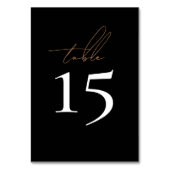 シンプル白黒のテー結婚ブル番号 テーブルナンバー (正面)