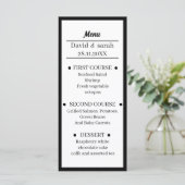 シンプル白黒のディナ結婚ー メニュー (スタンド正面)