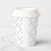 シンプル白黒のミニマル文字パターン 紙コップ (右)
