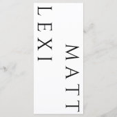 シンプル白黒のメ結婚ニュー・カード メニュー (裏面)