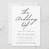 シンプル白黒のモダン文字のみ 招待状 (正面)