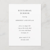 シンプル白黒のリハ結婚ーサルディナー エンクロージャーカード (正面)