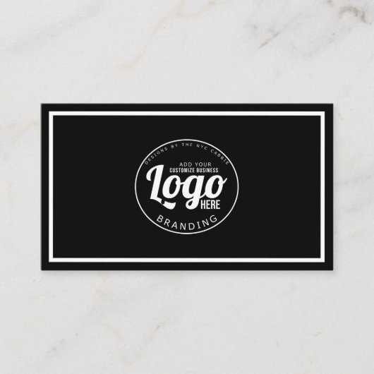 シンプル白黒のロゴ 名刺 (正面)