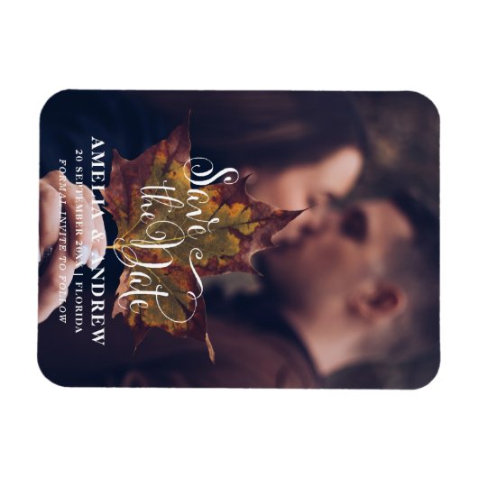 シンプル白黒の写真日付を保存 マグネット (横)