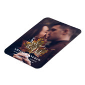 シンプル白黒の写真日付を保存 マグネット (左側)