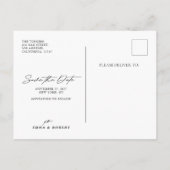 シンプル白黒の写真日付を保存 案内ポストカード (裏面)