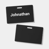 シンプル白黒の名前テンプレート バッジ (Front & Back)