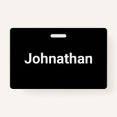 シンプル白黒の名前テンプレート バッジ (正面)