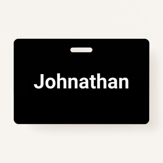 シンプル白黒の名前テンプレート バッジ (正面)