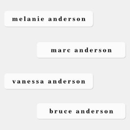 シンプル白黒の名前 ラベル