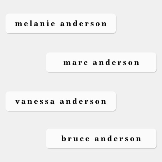 シンプル白黒の名前 ラベル (グループ)