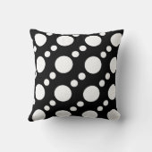 シンプル白黒の大ドットと小ドットのパターン クッション (裏面)