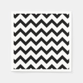 シンプル白黒の山形の線レトロ スタンダードカクテルナプキン (正面)