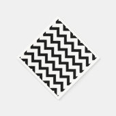 シンプル白黒の山形の線レトロ スタンダードカクテルナプキン (角)