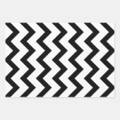 シンプル白黒の山形の線レトロ ラッピングペーパーシート (正面2)