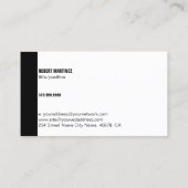 シンプル白黒の幾何学的デザイン 名刺 (裏面)