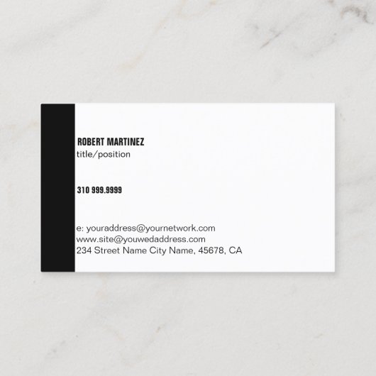 シンプル白黒の幾何学的デザイン 名刺 (裏面)