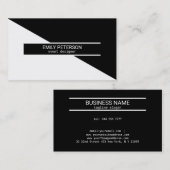 シンプル白黒の幾何学的デザイン 名刺 (正面/裏面)