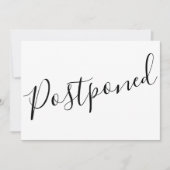 シンプル白黒の延期スクリプエレガントト セーブザデート (正面)