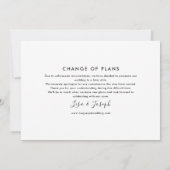 シンプル白黒の延期スクリプエレガントト セーブザデート (裏面)