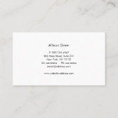 シンプル白黒の手書きタイポグラフィ 名刺 (裏面)