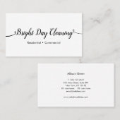 シンプル白黒の手書きタイポグラフィ 名刺 (正面/裏面)