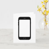 シンプル白黒の携帯電話テンプレート カード (黄色い花)